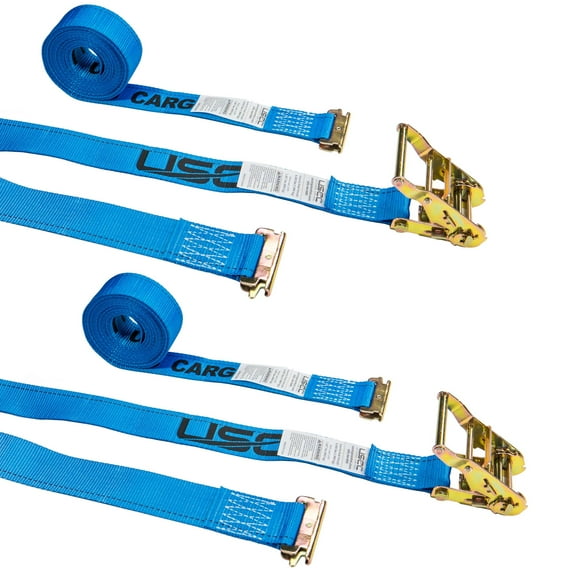 2" X 20' E-Track Ratchet Strap with Spring E Fittings, for Interior