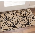 thumbnail image 1 of 2' X 3' Beige and Black Floral Washable Non Skid Area Rug With UV Protection, 1 of 3