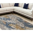 thumbnail image 1 of 2' X 3' Gray Blue And Gold Wool Abstract Tufted Handmade Area Rug Size: 9' x 12', 1 of 1