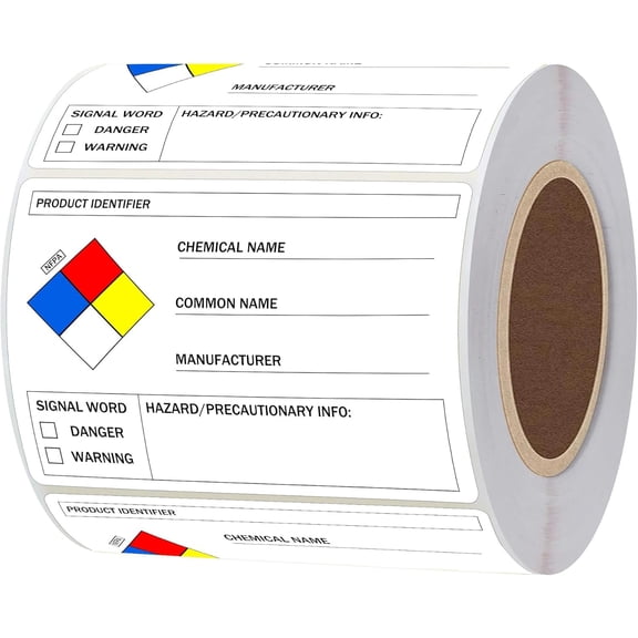 2 X 3 Inches SDS Stickers/MSDS Stickers for Chemical Safty Data - Chemical Identifying and Labeling Sticker Decals - HIMG Write-in Labels 250pcs