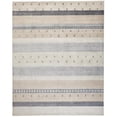 thumbnail image 1 of 4' X 6' Ivory Tan And Gray Wool Striped Hand Knotted Stain Resistant Area Rug, 1 of 5