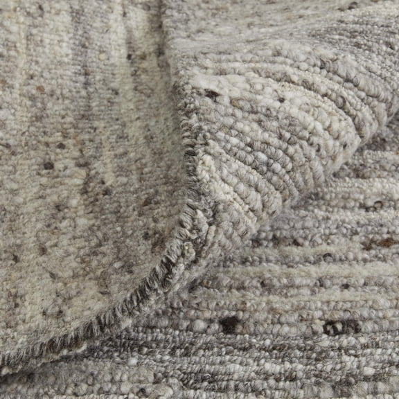 6' X 9' Taupe and Gray Abstract Hand Woven Worn Faded Area Rug
