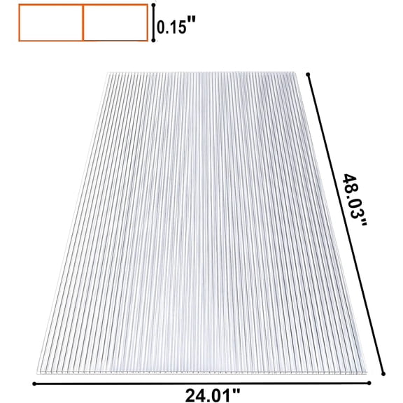 2' X 4' 14 Pcs Polycarbonate Greenhouse Panels, Twin-Wall Polycarbonate Panels, Shatterproof, UV Protected, Waterproof and Reinforced Clear Sheets for Greenhouse$$Garden & Patio