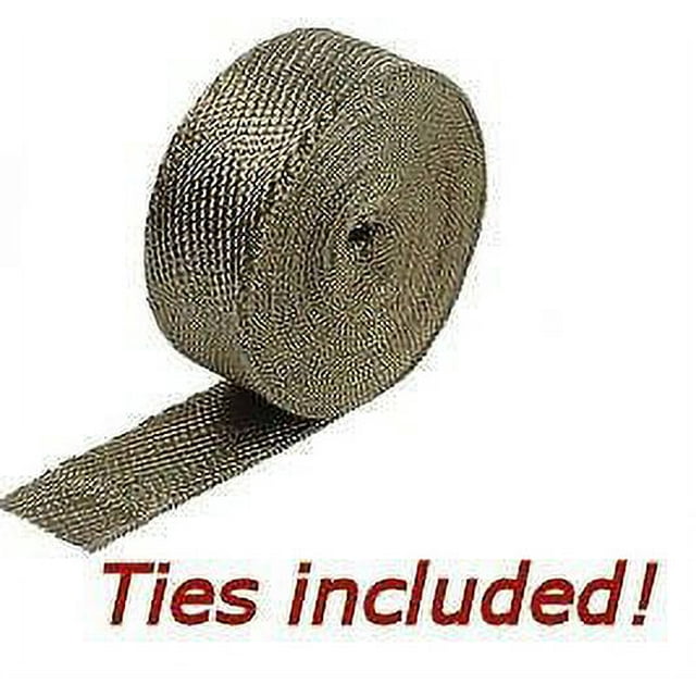 2" X 50FT EXHAUST WRAP FIBERGLASS ROLL TITANIUM HIGH TEMPERATURE HEADER