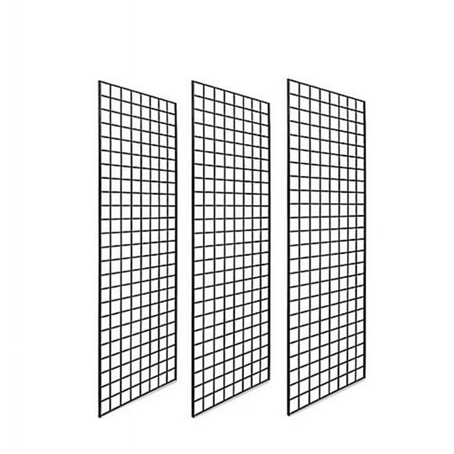 2' X 6' Gridwall Panels 3 Pcs Box Grid Wall Display Black
