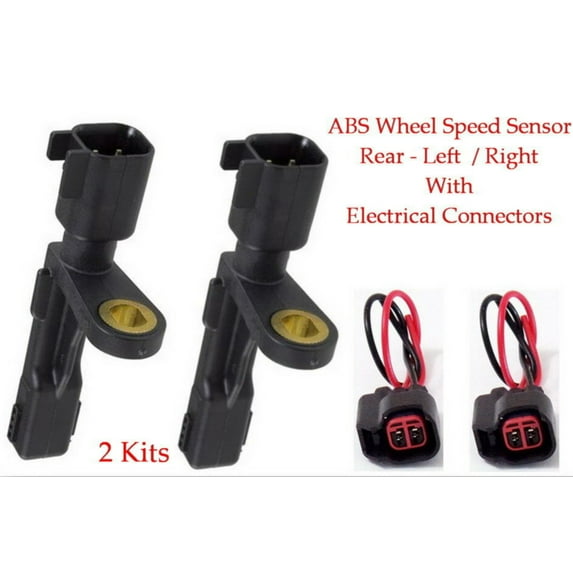 2 X ABS Wheel Speed Sensor Rear L R W/Connectors Fits Jeep Liberty 2006-2007
