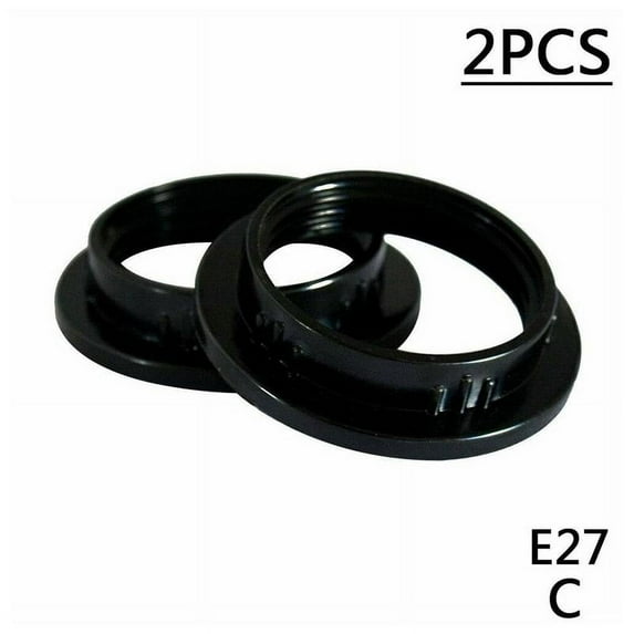 2 X Black Or White Light Shade Collar Ring Adaptor E27 / E14 Lamp Bulb Holder G9J5