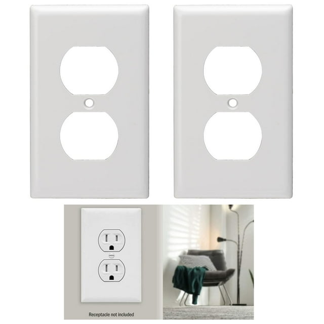 2 X Duplex Receptacle Dual Outlet Wall Plate Plug Cover Heavy Duty
