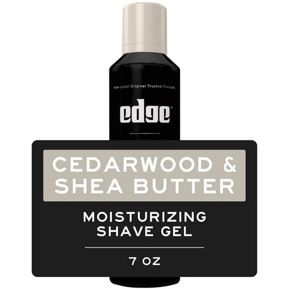 2 X Edge Cedarwood & Shea Butter Men's Shave Gel 7 oz, Moisturizing Formula That Protects Skin