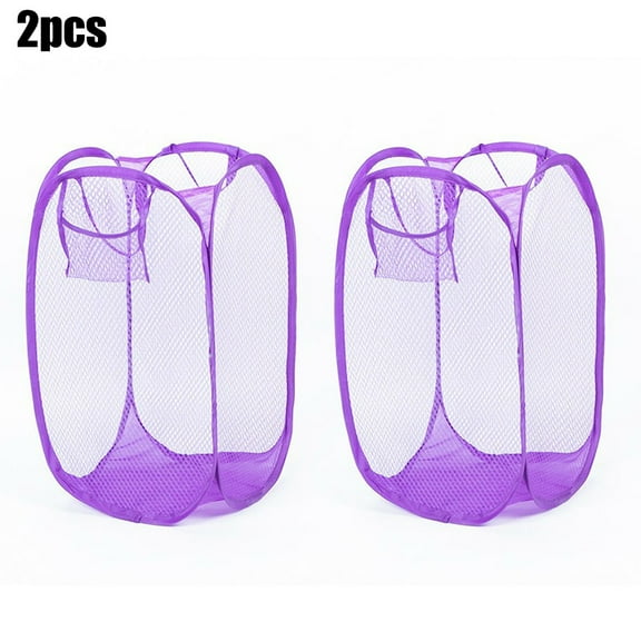 2 X Foldable Mesh Pop Up Washing Laundry Bag Basket Bin Hamper Storage Best