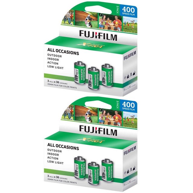 2 X Fuji Superia XTRA 36 Exp 3 Pack ISO 400 ASA 35mm Film (2 Packs Of
