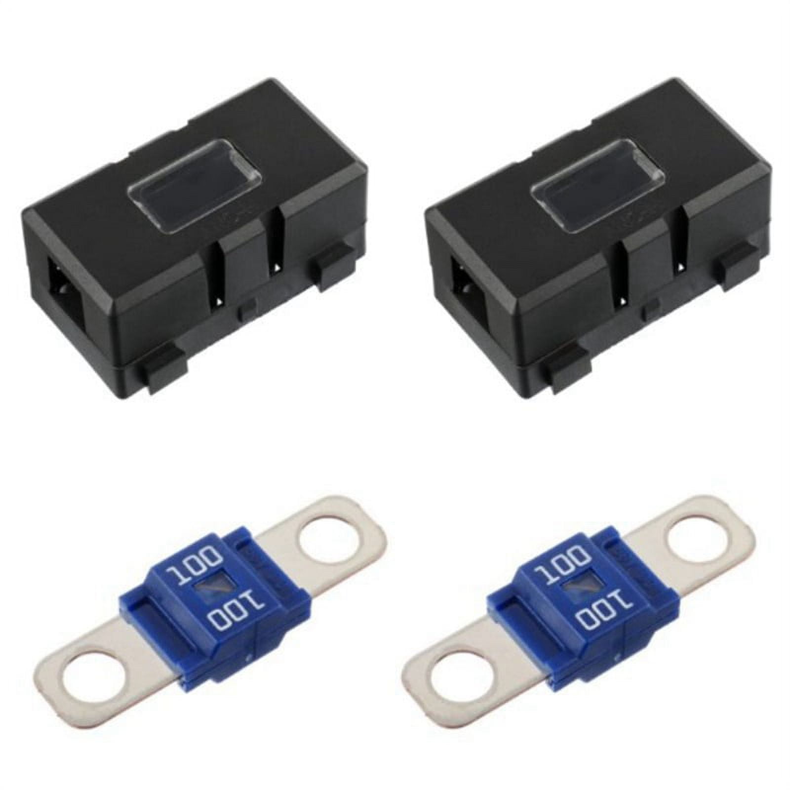 2 X H Car Fuse Holder and 2 X High Current Bolt on Midi Fuses 100A Amp for Cars, Trucks