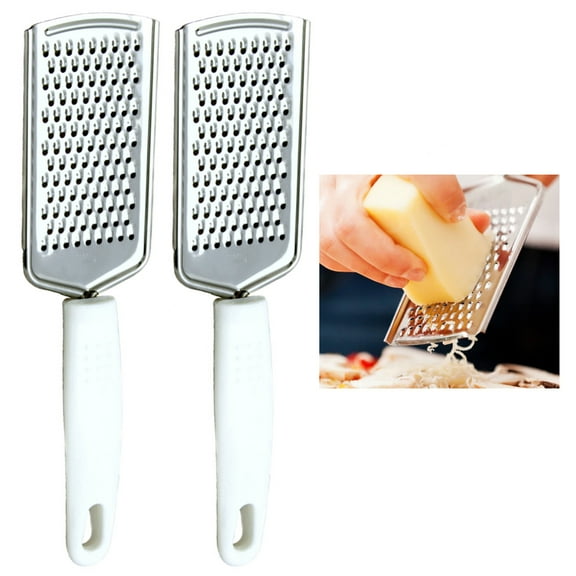 2 X Hand Held Fine Grater Stainless Steel Cheese Zest Cutting Slicing Knife 9.5"