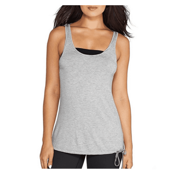 2(X)IST Low Back Modal Tank Striped in Grey Heather, XS