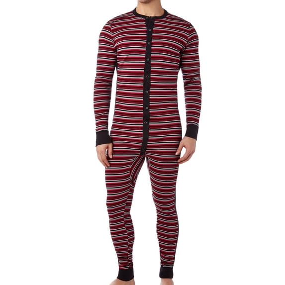 2(X)IST Men's Cotton Jumpsuit Pajamas Red Size Large