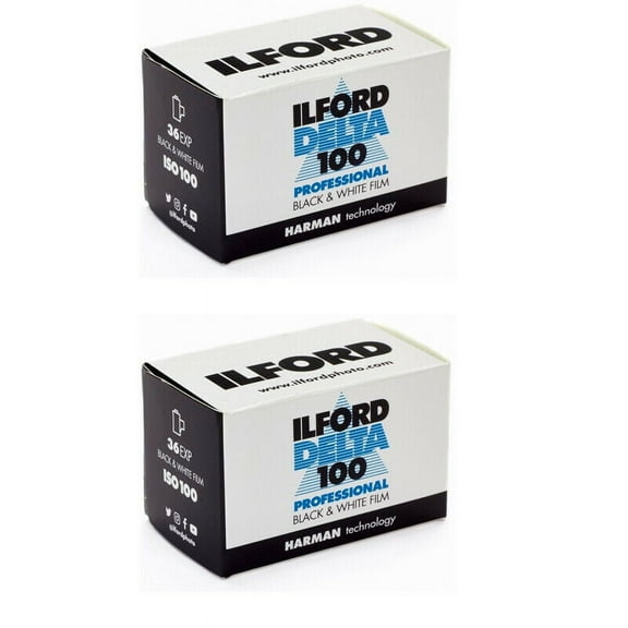 2 X Ilford 1780624 Delta 100 Professional Black-and-White Film, ISO 100, 35mm 36-Exposure
