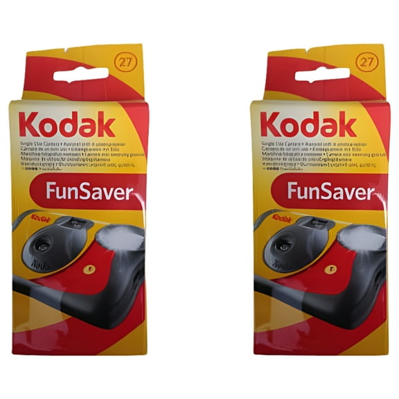 2 X Kodak FunSaver Flash 27 Exp.(IS0 800) One Time Use Disposable Camera