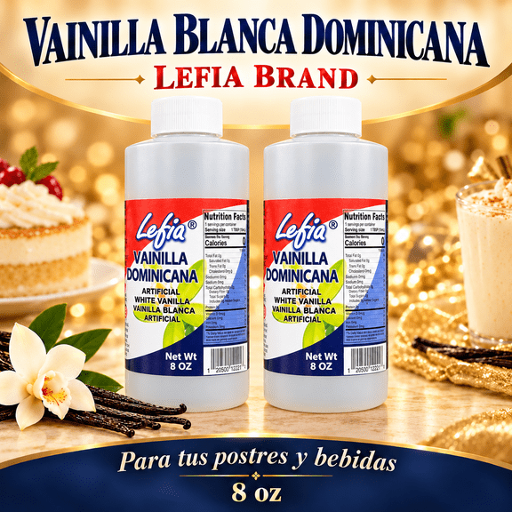2 X LEFIA White Vanilla 8 OZ Oz From Dominican Republic VAINILLA BLANCA