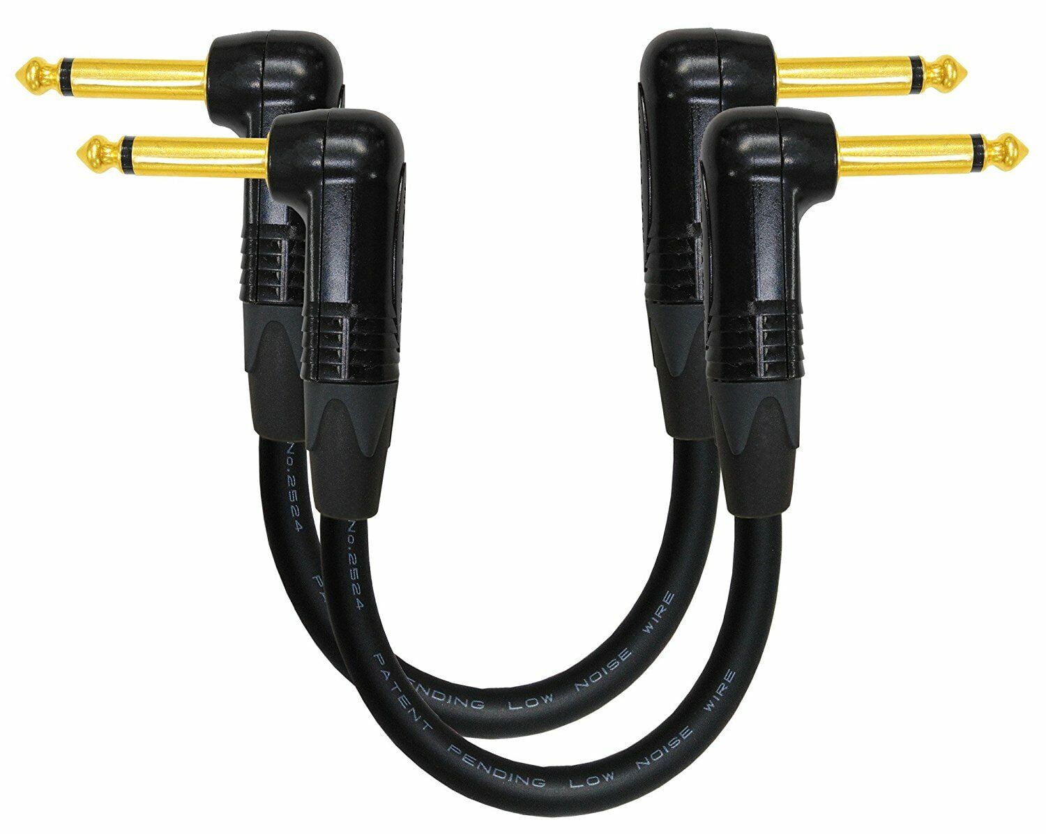 2 X Mogami 2524 - 6 Inch-Guitar Bass Effects,Patch Cable|NP2RX-B Neutrik Black