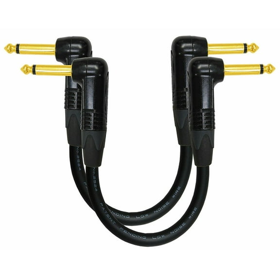 2 X Mogami 2524 - 8 Inch-Guitar Bass Effects,Patch Cable|NP2RX-B Neutrik Black