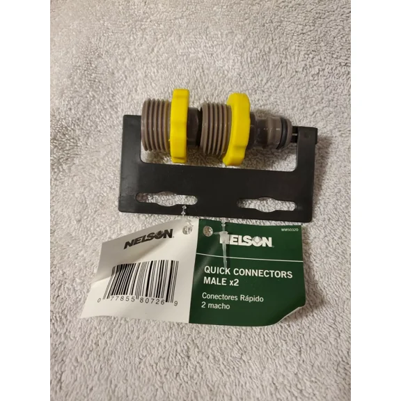2 X New Nelson 50320 Quick Connectors 2 Male New In Package For Garden Hose