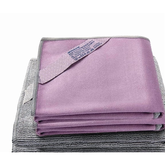 2 X Nthrwex Basic Package Window Cleaning Cloth And Enviro Glass Streaks Free (2 Purple 2 Grey)