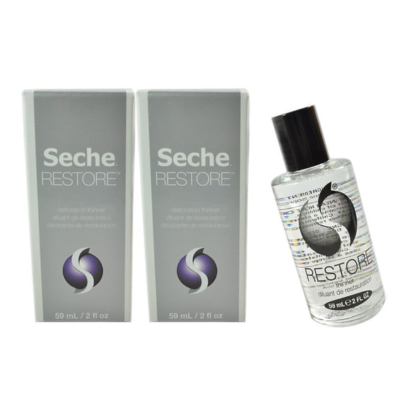 2 X Seche Vite Restore Polish Thinner Professional kit only thinner to thin a bottle of Seche vite to its original consistency. Will not diminish shine or dull colors.  Size 2 fl oz, 59 ml