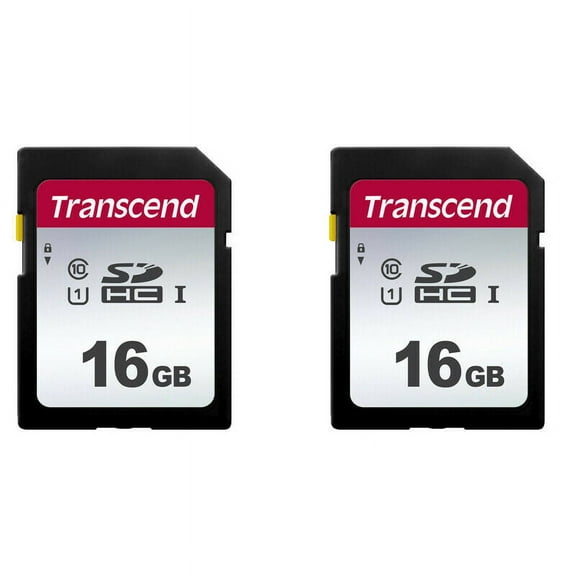 2 X Transcend 16GB SDHC Premium 200x Class 10 Secure Digital Memory Card