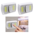 thumbnail image 1 of 2 X Wall Switch Night Light COB LED Mini Dual Wireless Battery Operated Magnetic, 1 of 2