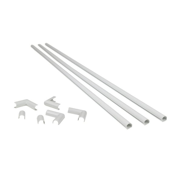 Wiremold CordMate 1-Channel Cord Cover Kit - White - 2 Pack