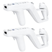 TNP Zapper Gun for Nintendo Wii Wireless Blaster Remote Wiimote Controller Game Attachment, Links Remote Nunchuk for Shooting Sport Games - Light White 2 Pack