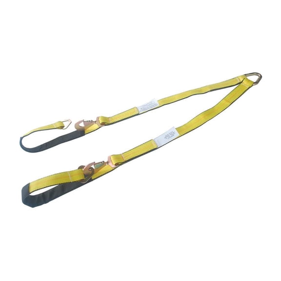 2''X6' Axle V Strap Bridle w/ D Ring &  Snap Hook Middle, WLL:4,700LBS