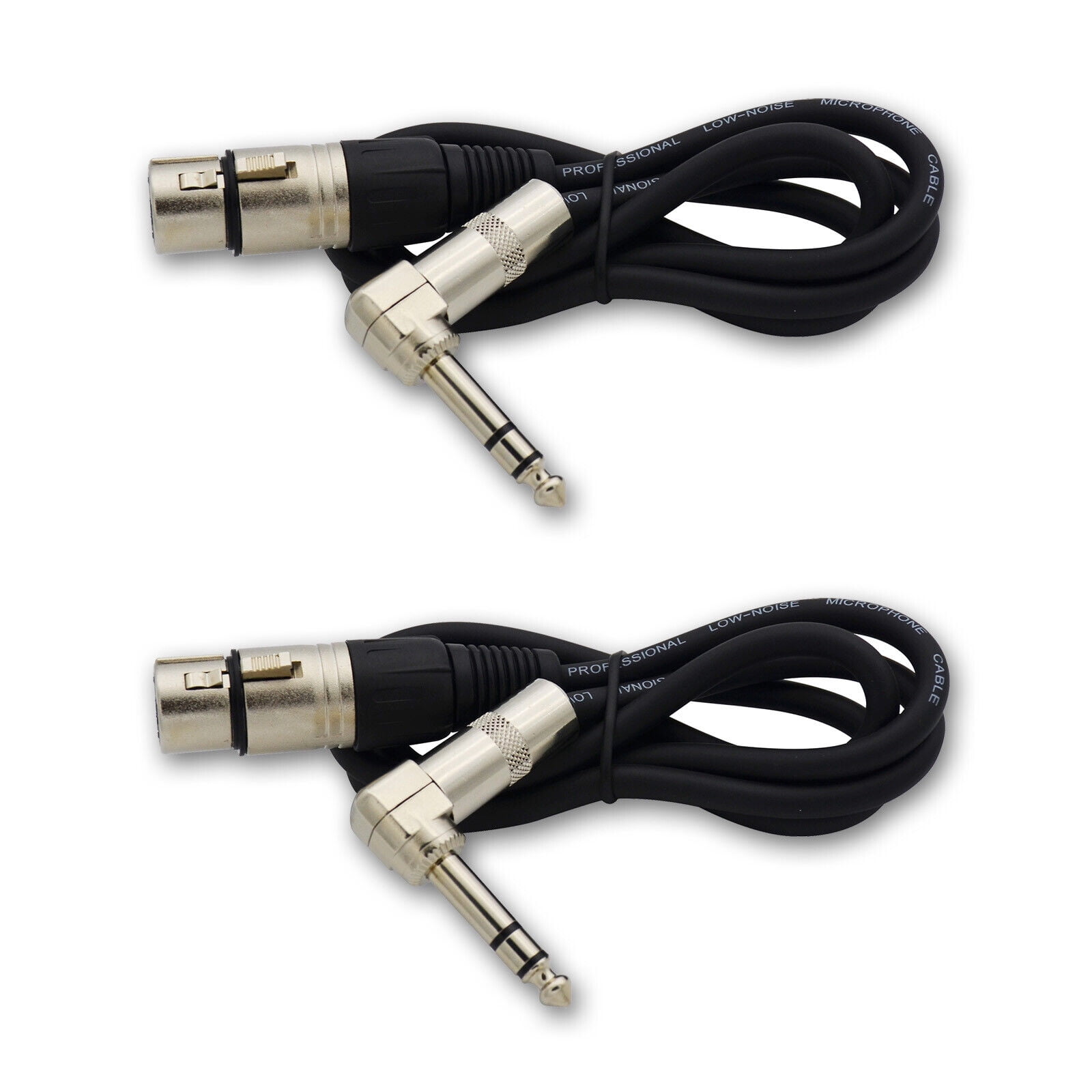 2,XLR Cable with Right Angle 1/4 TRS Plug- Shielded XLR to 1/4 Audio Snake Cable