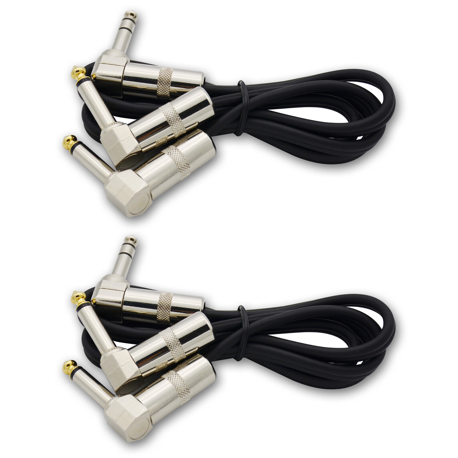 2,Y Audio cable cord Right Angle DUAL 6.35mm MONO male to 1/4 90°Right TRS Plug