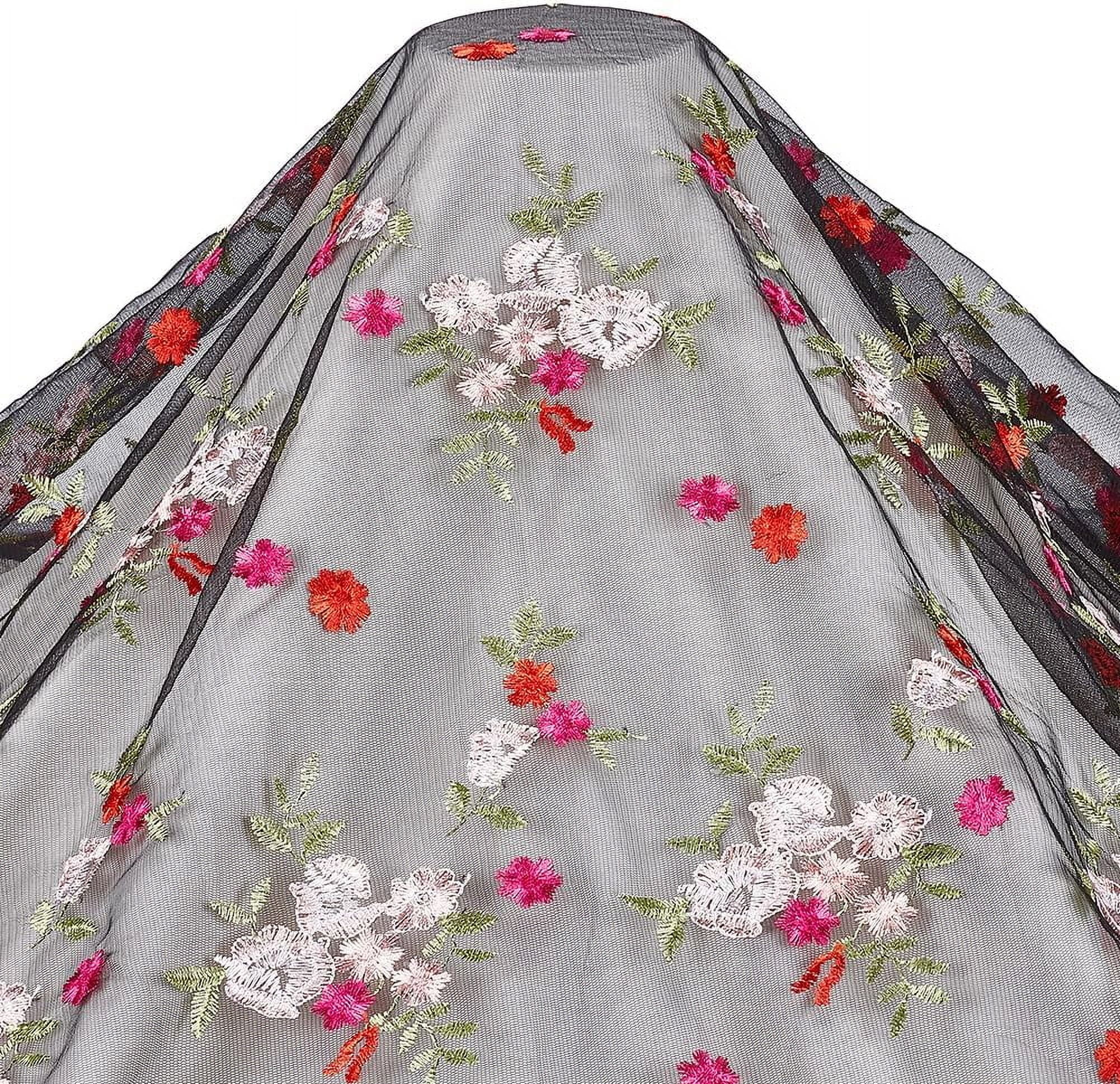 2 Yard Peach Blossom Costume Lace Tulle Embroidery Floral Fall Lace ...