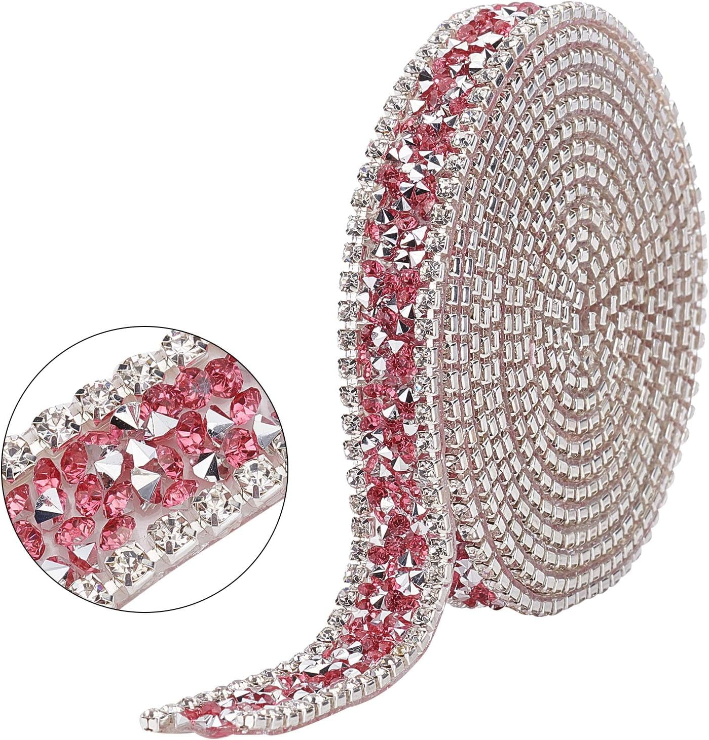 2 Yard Rhinestone Ribbon Glitter Hotfix Rhinestone Pink Rhinestone ...