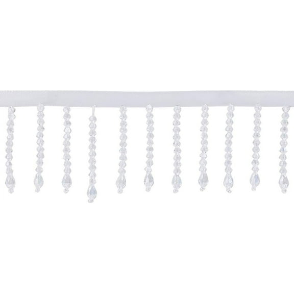 2 Yards(1.8m) Rhinestone Tassel Fringe Trim 2.1inch(5.5cm) Handmade Beaded Crystal Close Chain Applique Glass Ribbon Tassel Chain for Wedding Party Clothing Curtain Lampshade DIY