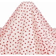 thumbnail image 1 of 2 Yards×63inch Red Flocking Heart White Lace Mesh Fabric Lightweight Tulle Lovely Velvet Heart Lace Trim Fabric, 1 of 9