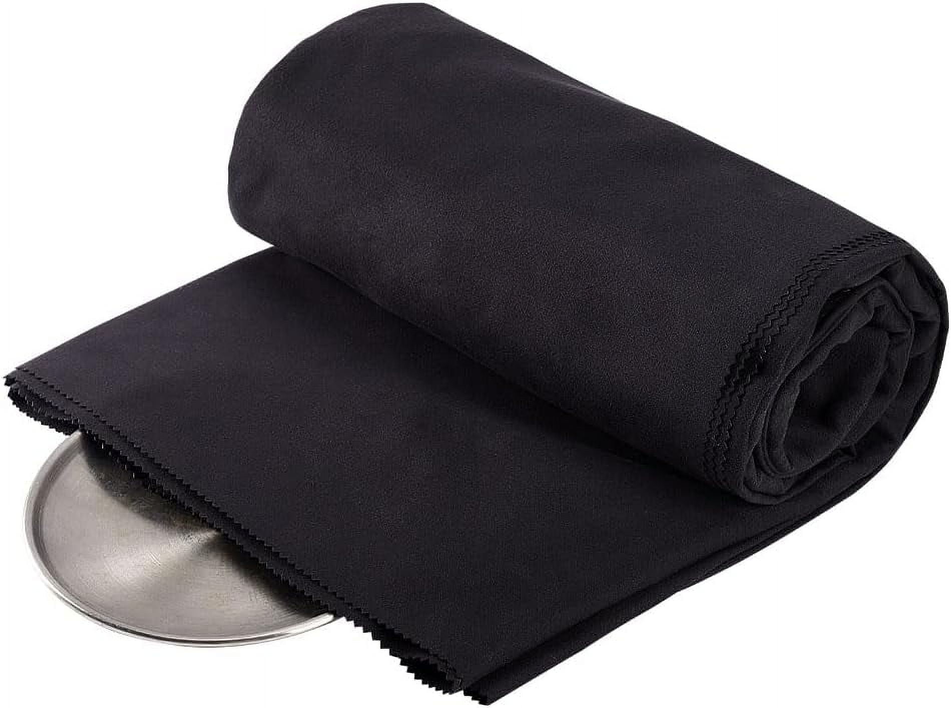2 Yards Anti Silver Cloth Black Anti Cloth Luxury Silver Polishing Cloth Jewelry Cleaning Cloth Polishing Cloth for Silverware Flatware Storage 6.6x4.8 ft