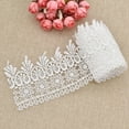 thumbnail image 1 of 2 Yards Embroidered Lace Trim Wedding Ribbon Fringe Clothing Sewing Craft DIY, 1 of 5