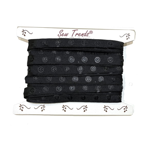 2 Yards Plastic Snap Button Polyester Tape Ribbon Hook & Eye Zipper Popper Press Stud Fastener-BLACK