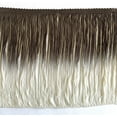 thumbnail image 1 of 2 Yards Tie-Dye Ombre Multicolor Chainette Thread Yarn Tonal Loop Fringe- 12" Long -Sewing Quilting Renaissance Dance Hawaiian Costumes Drapery -Hand Dyed- Chocolate Brown & Ivory Off White Shades, 1 of 6