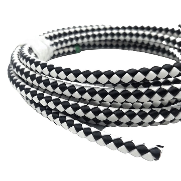 2 Yards Uncut 8mm Braided Leather Cord Round Leather Bolo Strap for Bracelet Making