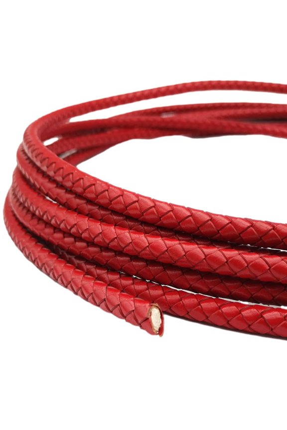 2 Yards Uncut 8mm Braided Leather Cord Round Leather Bolo Strap for Bracelet Making