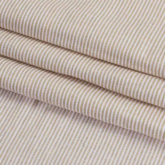 2 Yards Woven Ticking Striped Fabric 72 x 60 Inch Beige Line Pattern Soft Tablecloth by The Yard for Pillows Curtains Home Decoration Apparel Crafts Accents Bedding Upholstery Beige