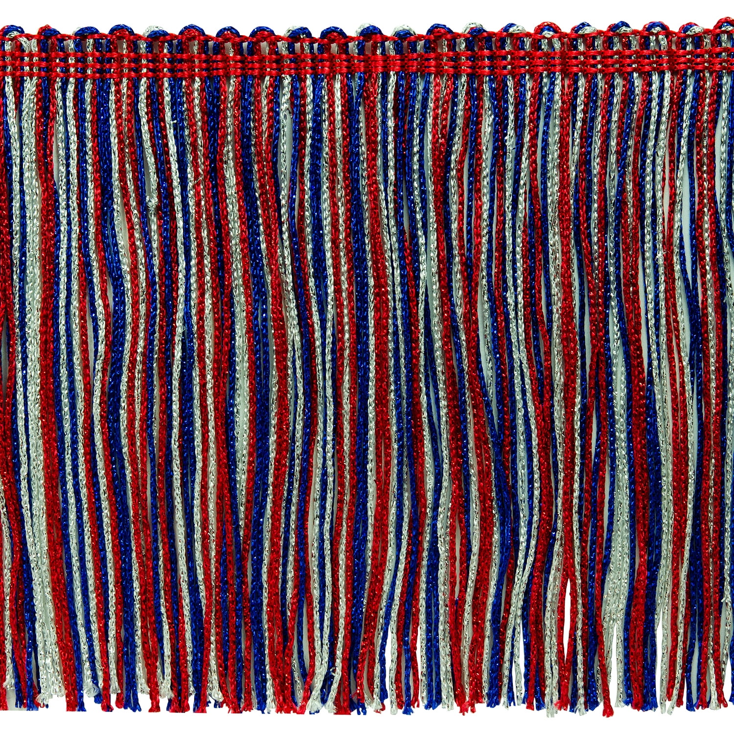 Mardi Gras Fringe Trim By The Yard - 10 Yards Of 2" Striped Multicolor Chainette Fringe For Costumes & Decor
