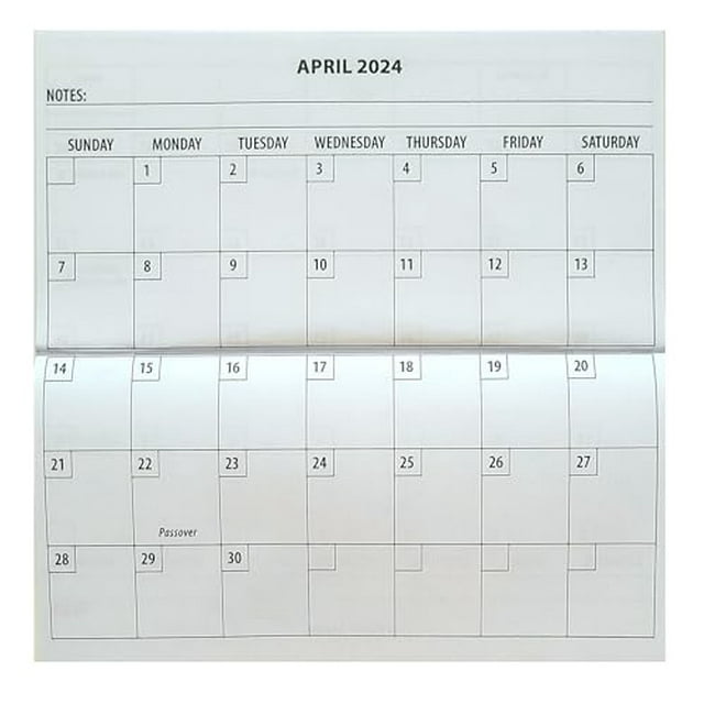 2 Year 2024 2025 Checkbook Size 3"x 6" Calendar Planner Datebook w Note