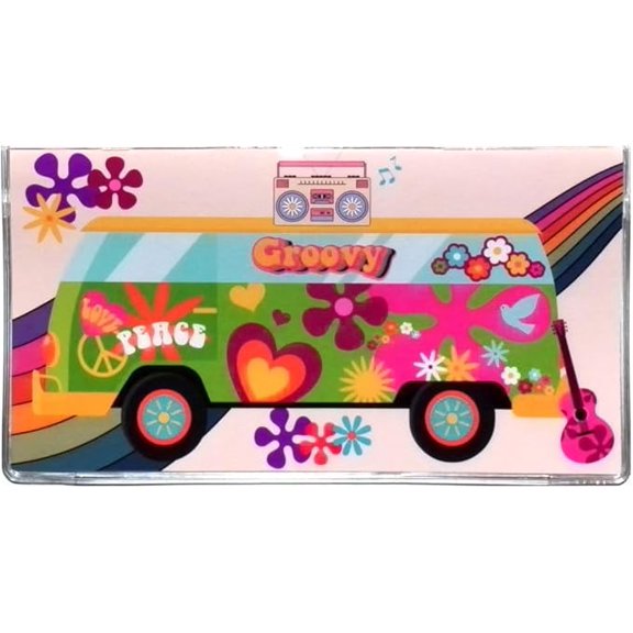 2 Year Groovy 2026 2027 Pocket Calendar Planner with Note Pad 60's Hippie Van