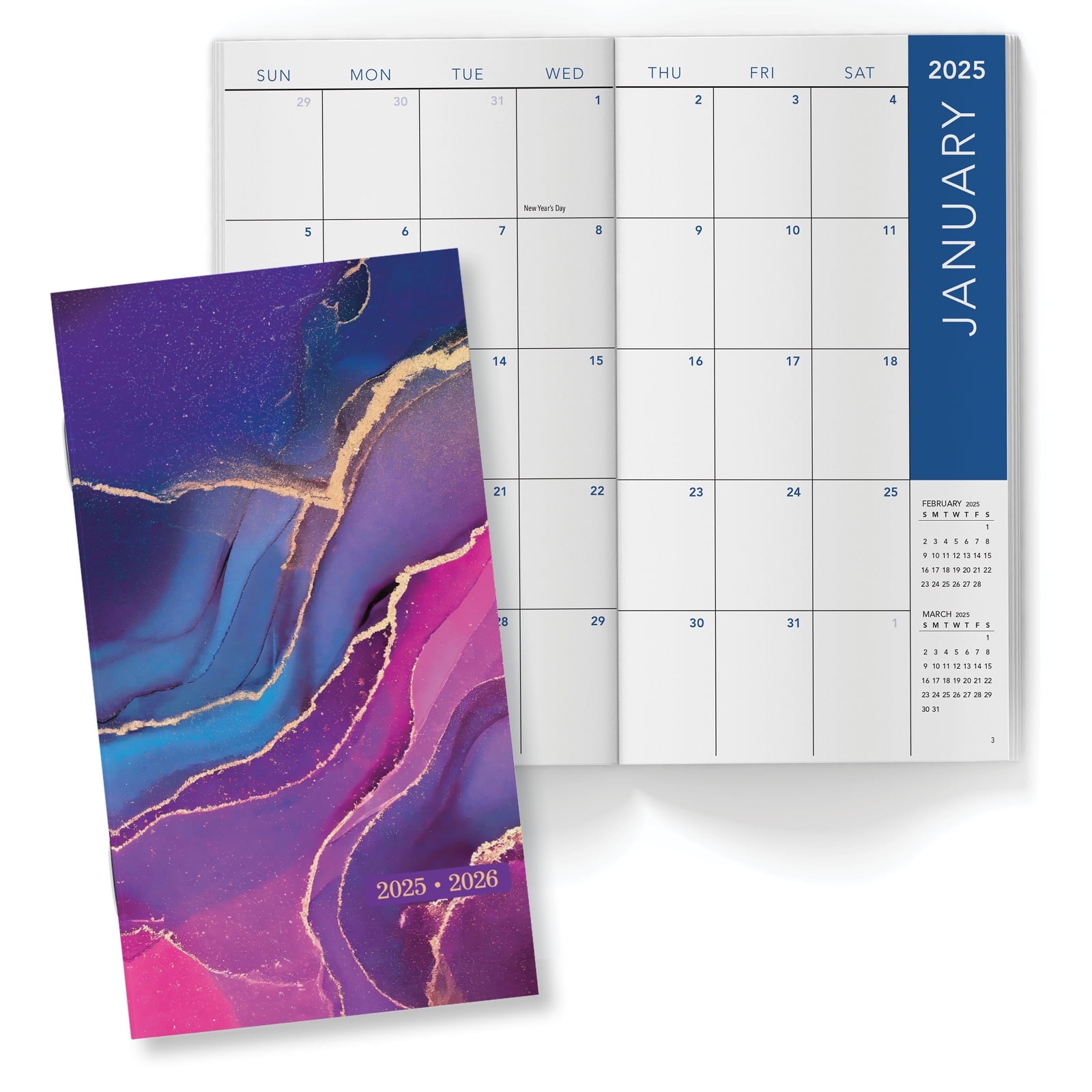 2Year Monthly Pocket Planner/Pocket Calendar, 3.5"x6.5", 2025 2026