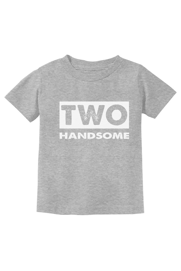 2 Year Old Birthday Shirt Boy 2nd Birthday Two HandsomeTWO handsome Gray 4T